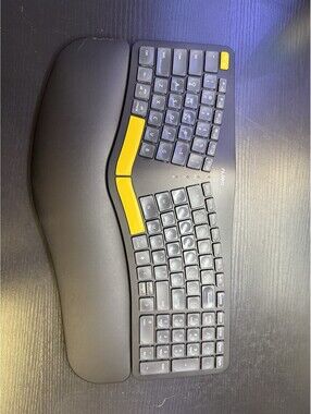 Nulea HD315 Wireless Ergonomic Split Keyboard Black Yellow Wrist Rest